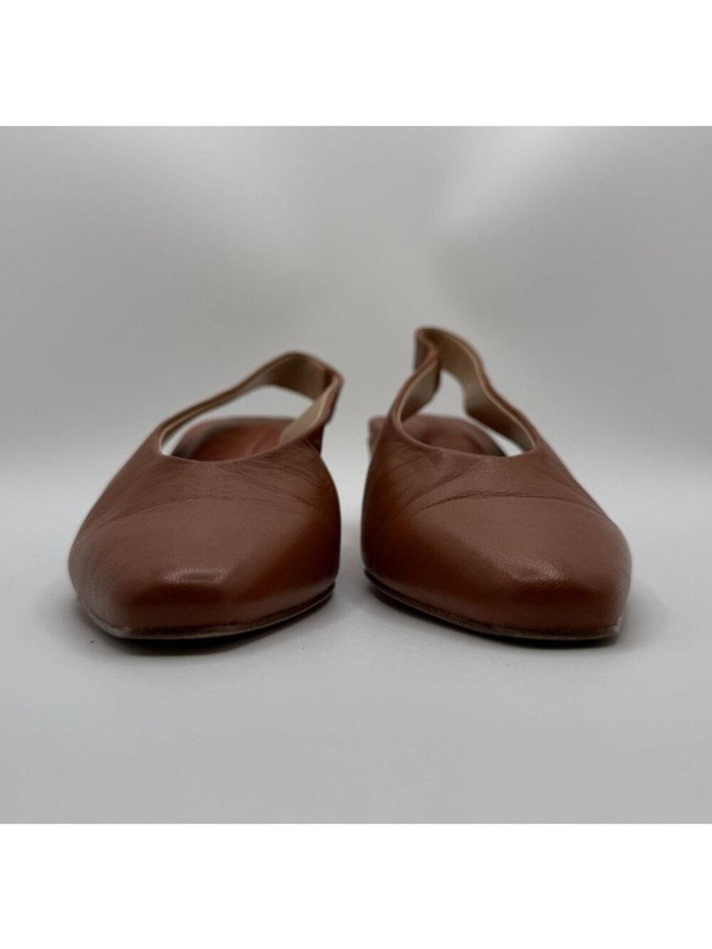 Franco Sarto Jonia Low Heel Brown Leather Slingback Pump Women Size 6.5M Career - Picture 6 of 16